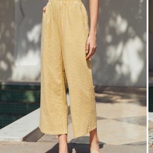 Yellow gingham pants